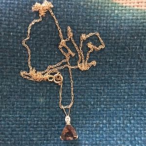10k smokey quartz necklace